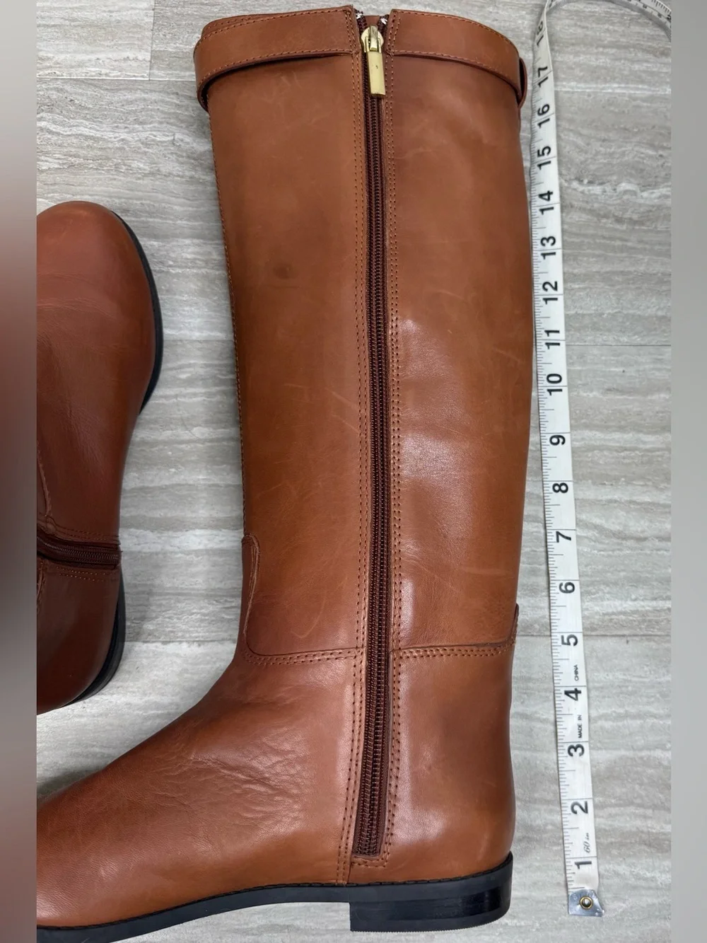 G.H. Bass & Co. Laur Tall Leather Size Zip Buckle Boots Size 6.5